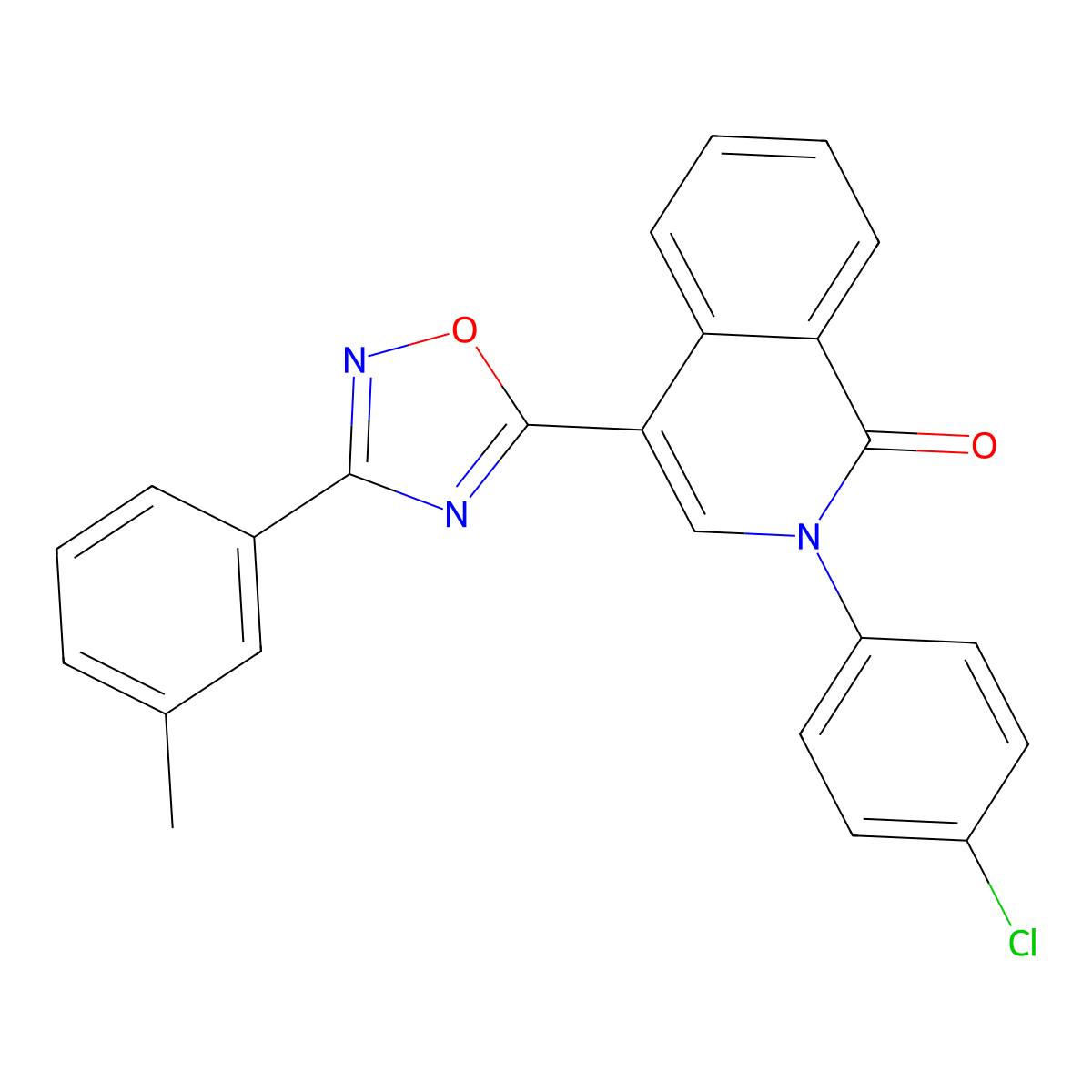 2-(4-chlorophenyl)-4-[3-(3-methylphenyl)-1,2,4-oxadiazol-5-yl]isoquinolin-1(2H)-one molecular structure, CAS 1326902-88-8