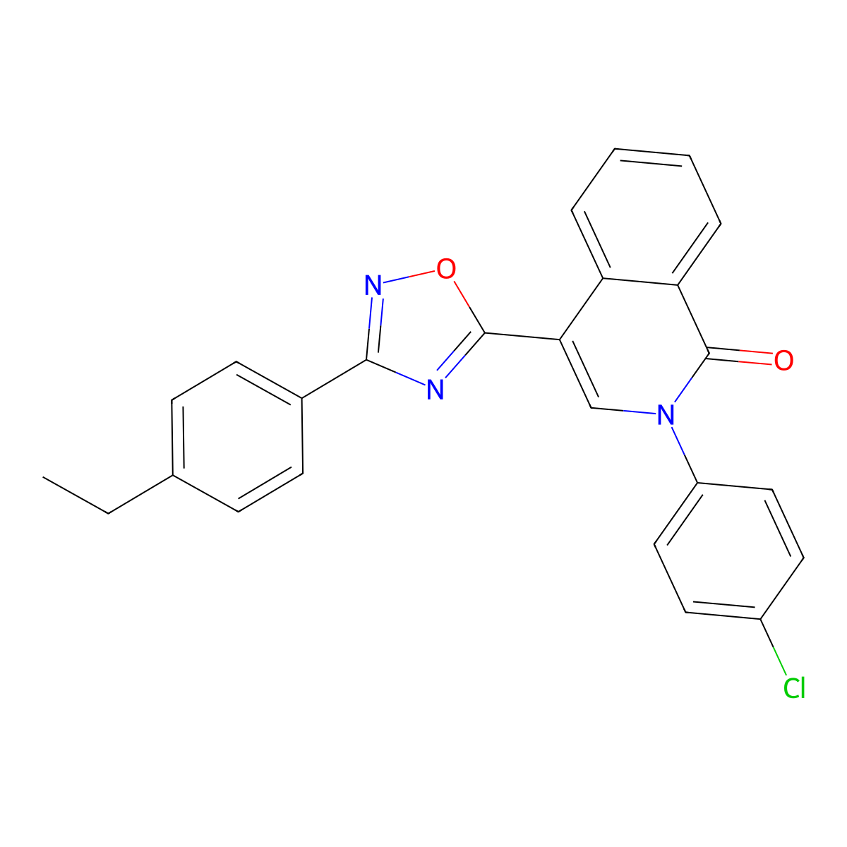2-(4-chlorophenyl)-4-[3-(4-ethylphenyl)-1,2,4-oxadiazol-5-yl]isoquinolin-1(2H)-one molecular structure, CAS 1326902-91-3