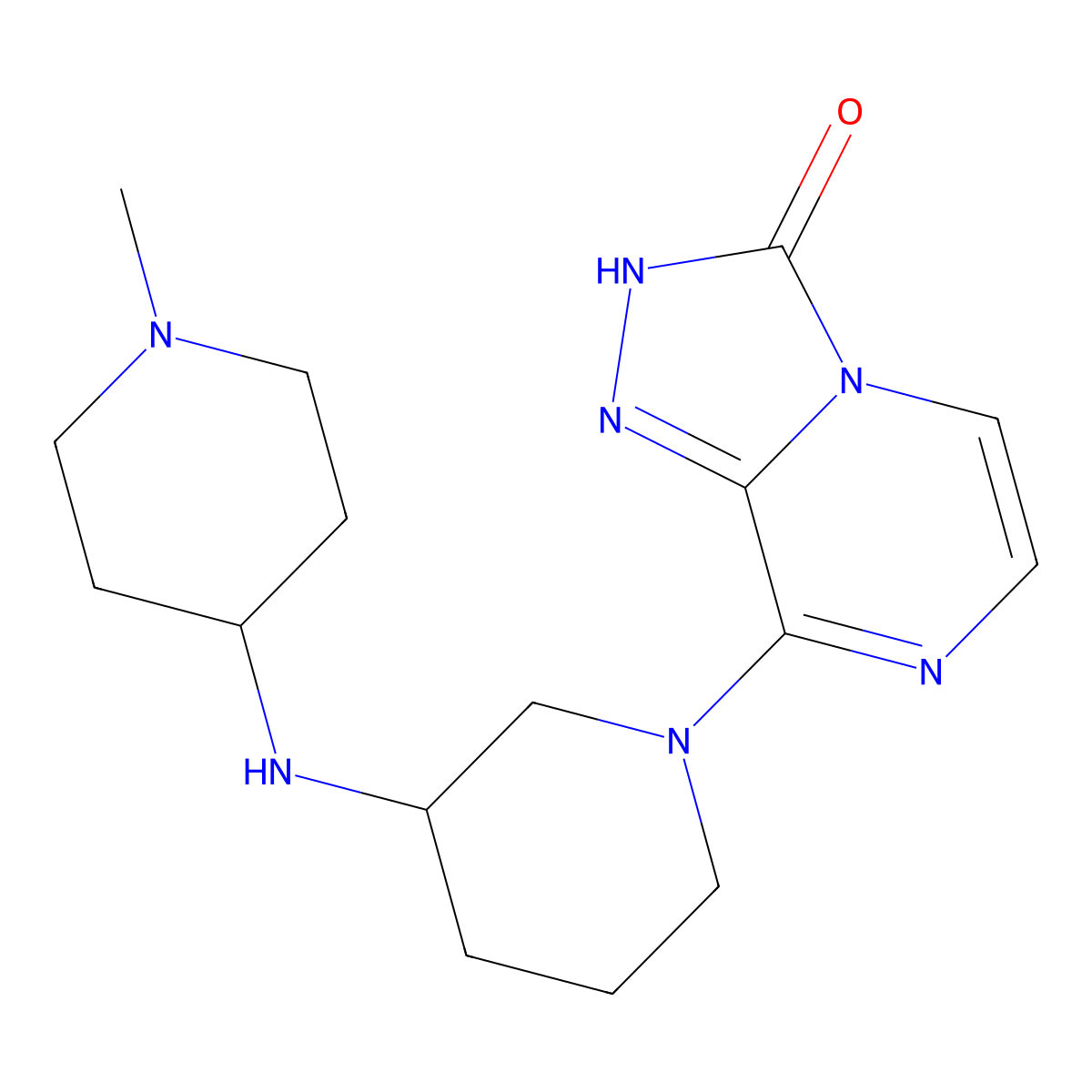 8-{3-[(1-methylpiperidin-4-yl)amino]piperidin-1-yl}[1,2,4]triazolo[4,3-a]pyrazin-3(2H)-one molecular structure, CAS 1326902-92-4