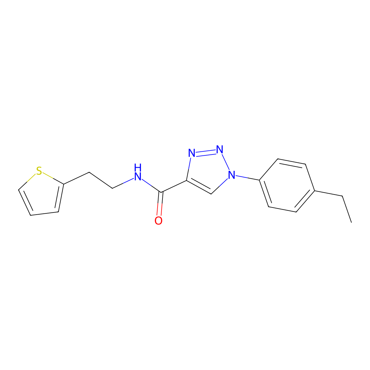 1-(4-ethylphenyl)-N-(2-(thiophen-2-yl)ethyl)-1H-1,2,3-triazole-4-carboxamide molecular structure, CAS 1326903-02-9