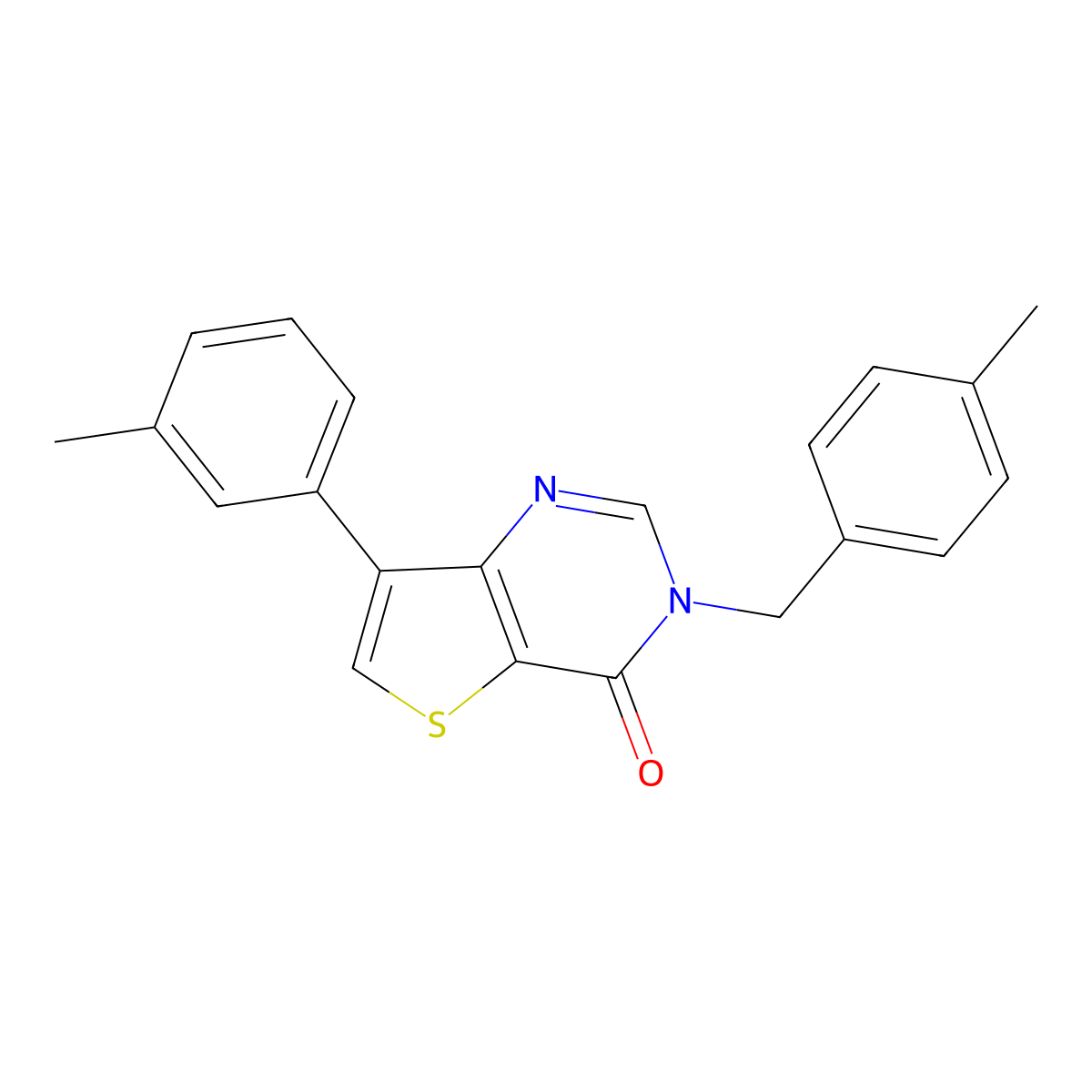 3-(4-methylbenzyl)-7-(3-methylphenyl)thieno[3,2-d]pyrimidin-4(3H)-one molecular structure, CAS 1326903-15-4