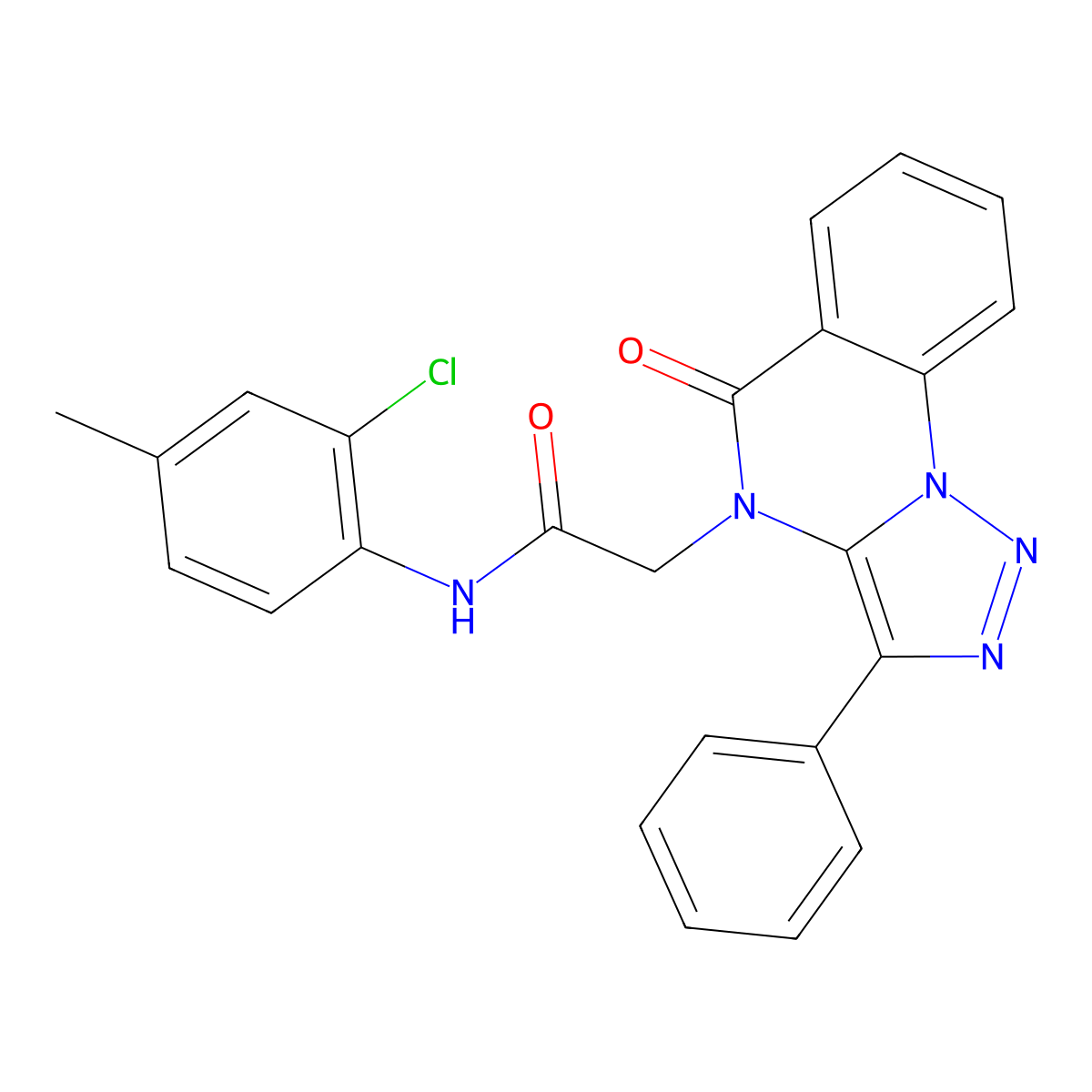 N-(2-chloro-4-methylphenyl)-2-(5-oxo-3-phenyl[1,2,3]triazolo[1,5-a]quinazolin-4(5H)-yl)acetamide molecular structure, CAS 1326903-82-5