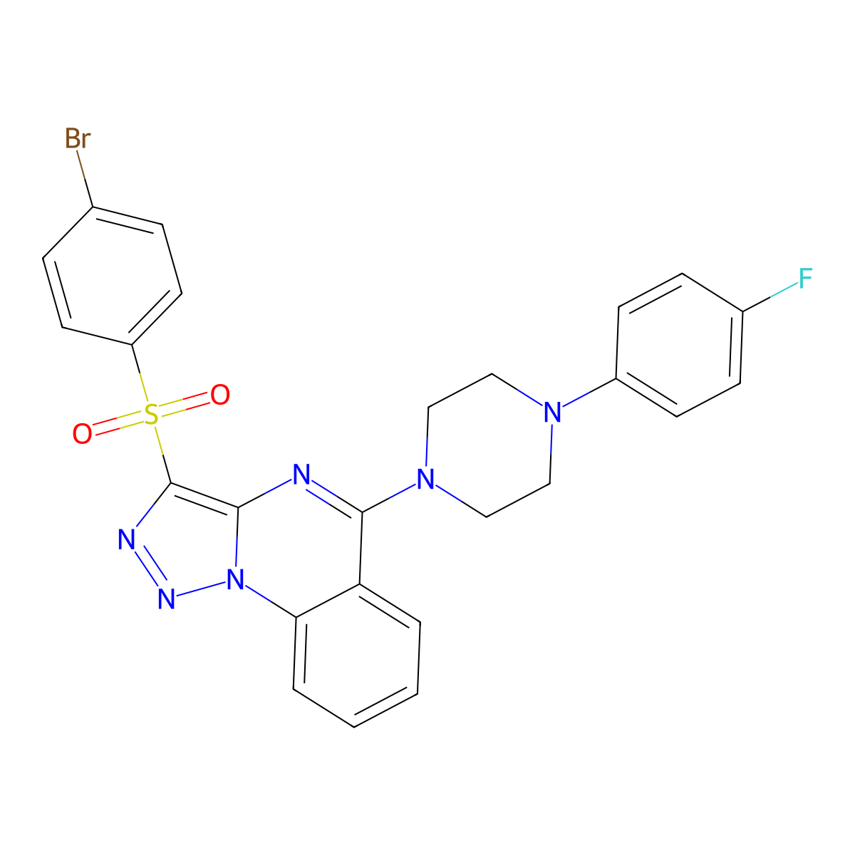 1-[3-(4-Bromobenzenesulfonyl)-[1,2,3]triazolo[1,5-a]quinazolin-5-yl]-4-(4-fluorophenyl)piperazine molecular structure, CAS 1326904-11-3