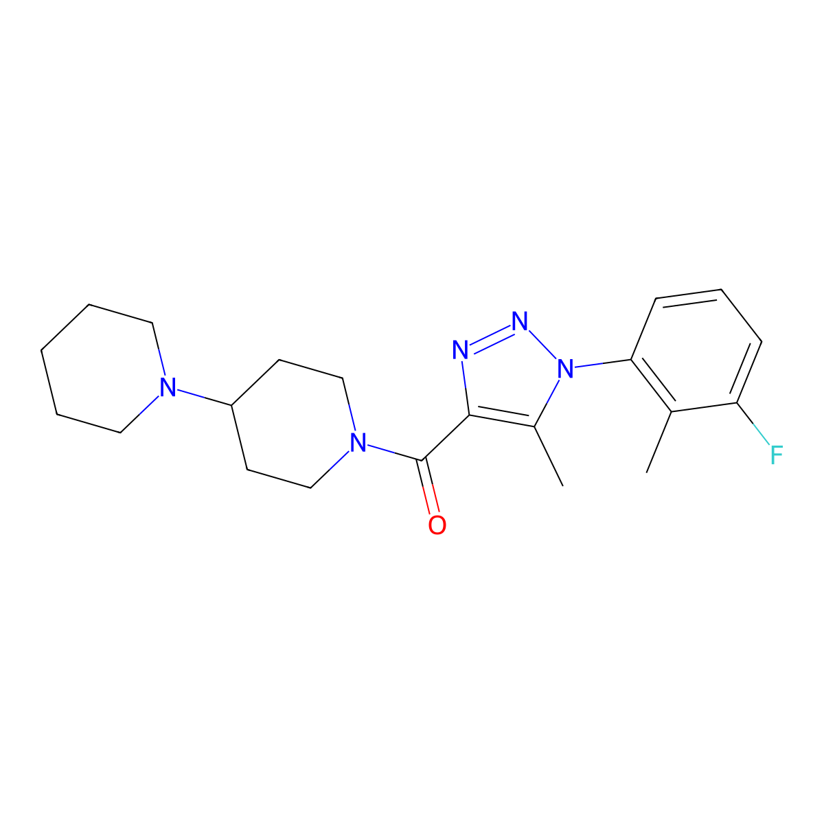 1'-[1-(3-fluoro-2-methylphenyl)-5-methyl-1H-1,2,3-triazole-4-carbonyl]-1,4'-bipiperidine molecular structure, CAS 1326904-31-7