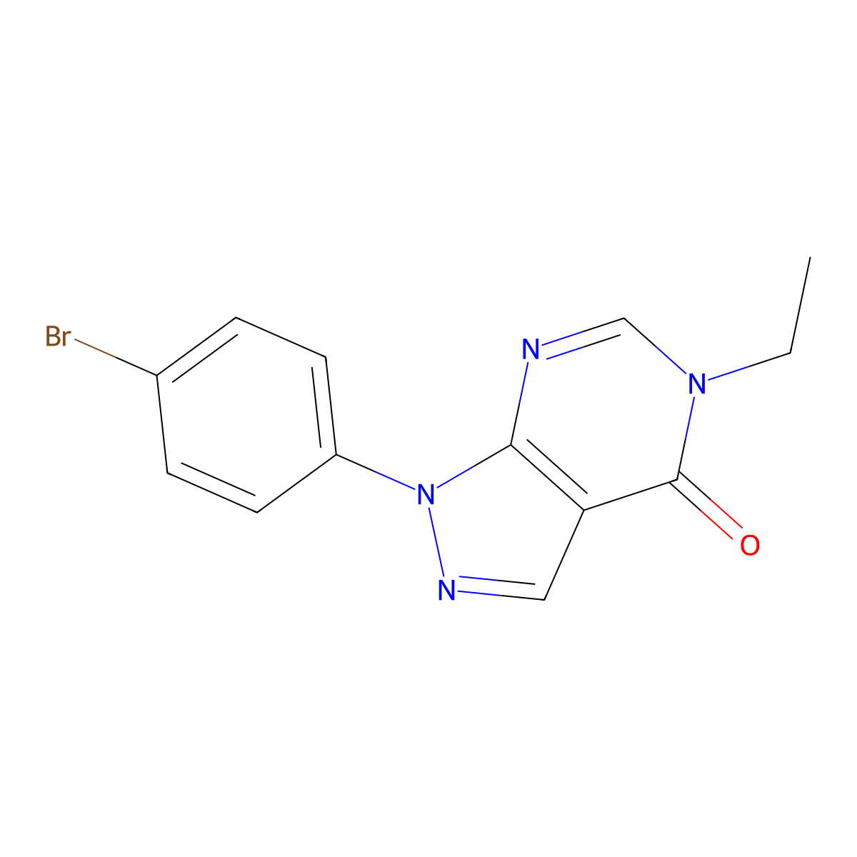 1-(4-bromophenyl)-5-ethyl-1,5-dihydro-4H-pyrazolo[3,4-d]pyrimidin-4-one molecular structure, CAS 1326904-76-0