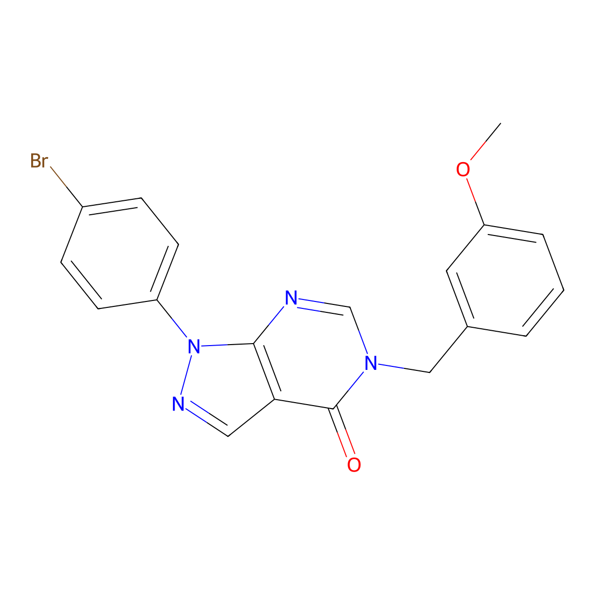 1-(4-bromophenyl)-5-(3-methoxybenzyl)-1,5-dihydro-4H-pyrazolo[3,4-d]pyrimidin-4-one molecular structure, CAS 1326904-79-3