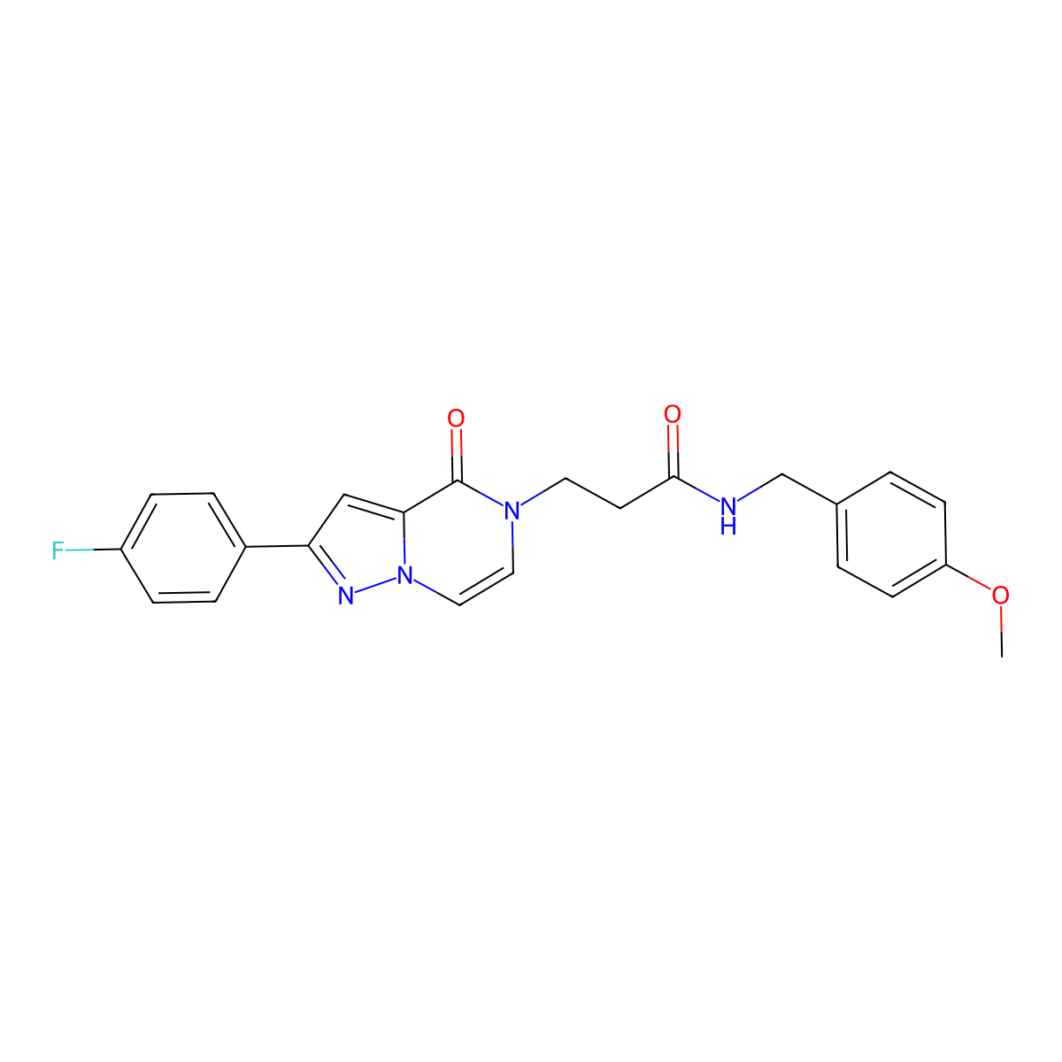 3-[2-(4-fluorophenyl)-4-oxopyrazolo[1,5-a]pyrazin-5(4H)-yl]-N-(4-methoxybenzyl)propanamide molecular structure, CAS 1326904-99-7