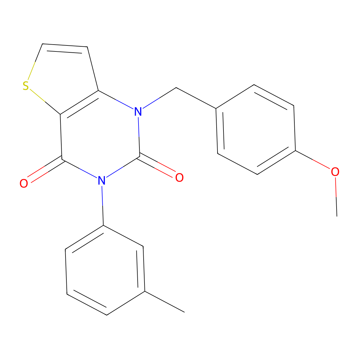 1-(4-methoxybenzyl)-3-(3-methylphenyl)thieno[3,2-d]pyrimidine-2,4(1H,3H)-dione molecular structure, CAS 1326905-07-0