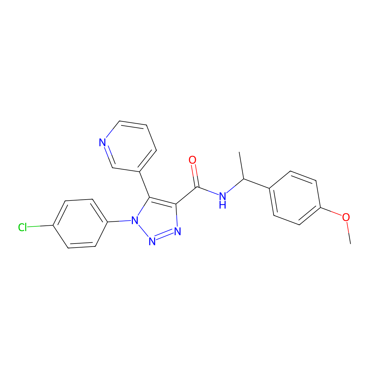 1-(4-chlorophenyl)-N-[1-(4-methoxyphenyl)ethyl]-5-(pyridin-3-yl)-1H-1,2,3-triazole-4-carboxamide molecular structure, CAS 1326905-45-6