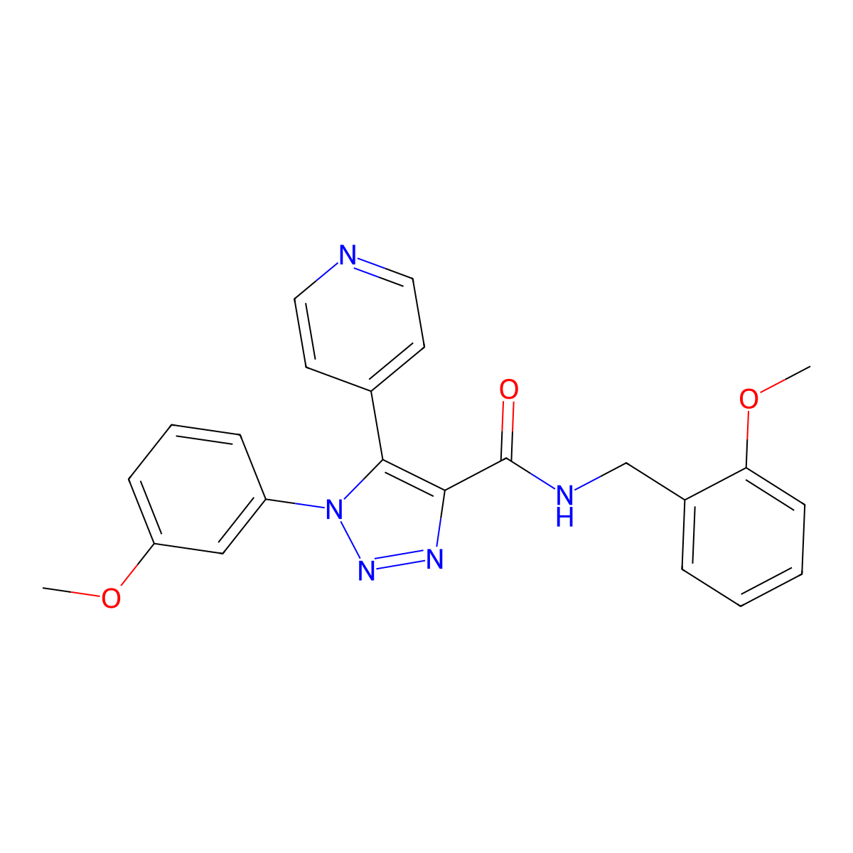 N-(2-methoxybenzyl)-1-(3-methoxyphenyl)-5-(pyridin-4-yl)-1H-1,2,3-triazole-4-carboxamide molecular structure, CAS 1326905-48-9