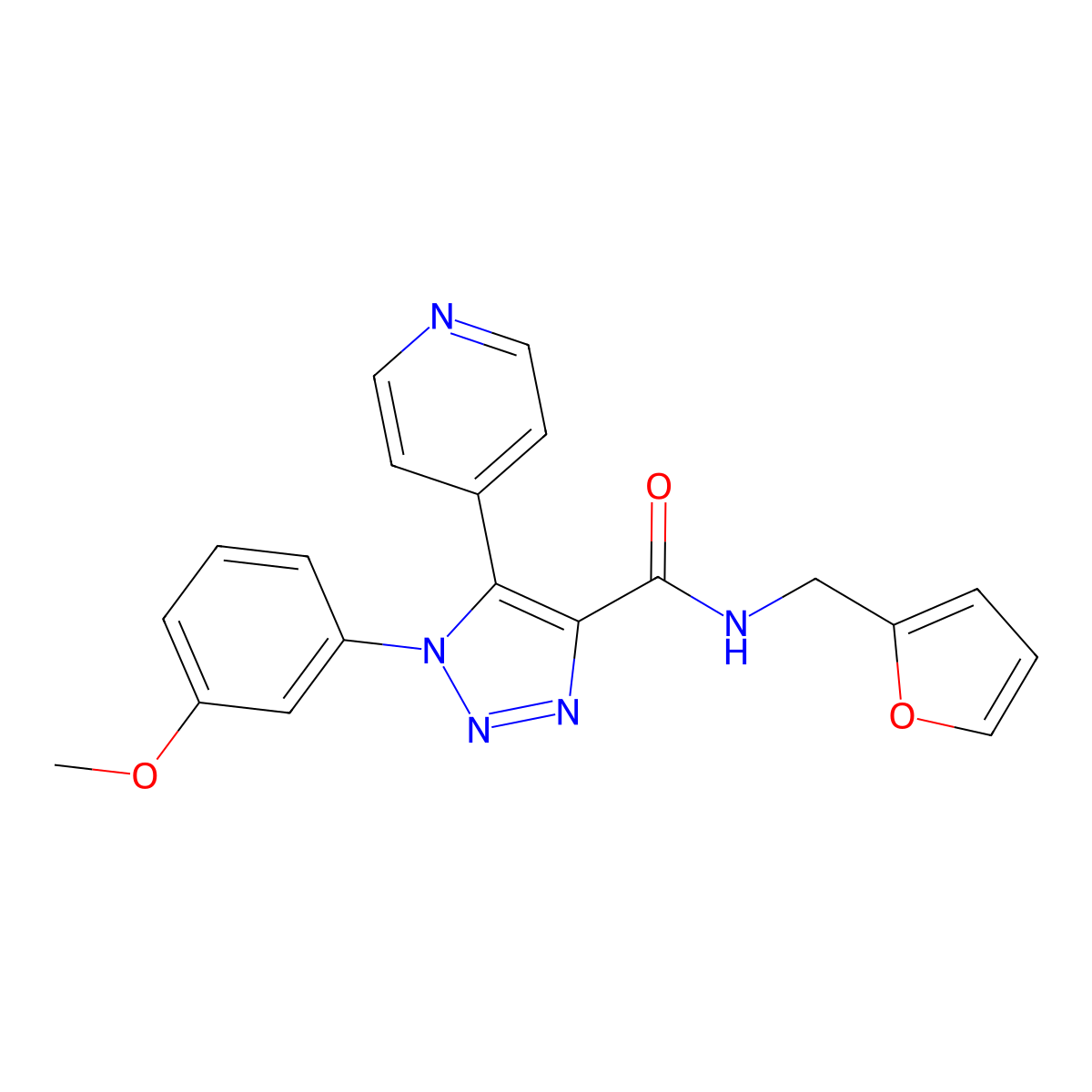 N-(furan-2-ylmethyl)-1-(3-methoxyphenyl)-5-(pyridin-4-yl)-1H-1,2,3-triazole-4-carboxamide molecular structure, CAS 1326905-51-4