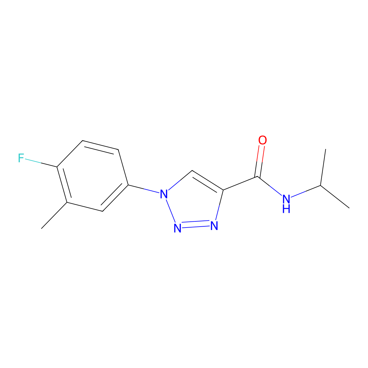 1-(4-fluoro-3-methylphenyl)-N-(propan-2-yl)-1H-1,2,3-triazole-4-carboxamide molecular structure, CAS 1326905-55-8