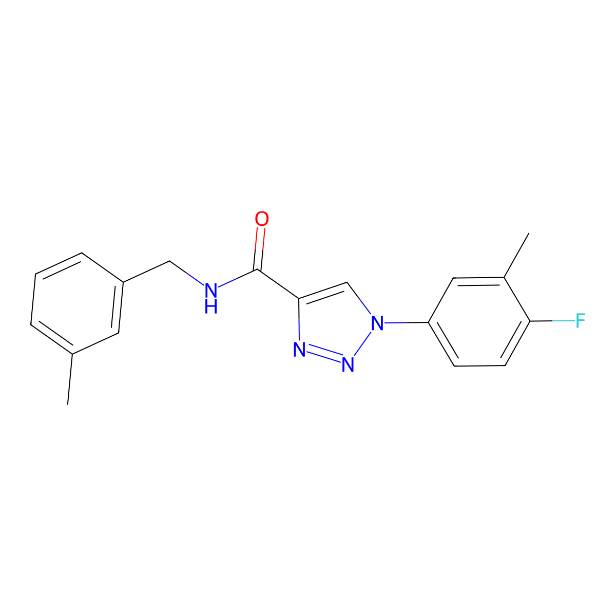 1-(4-fluoro-3-methylphenyl)-N-(3-methylbenzyl)-1H-1,2,3-triazole-4-carboxamide molecular structure, CAS 1326905-79-6