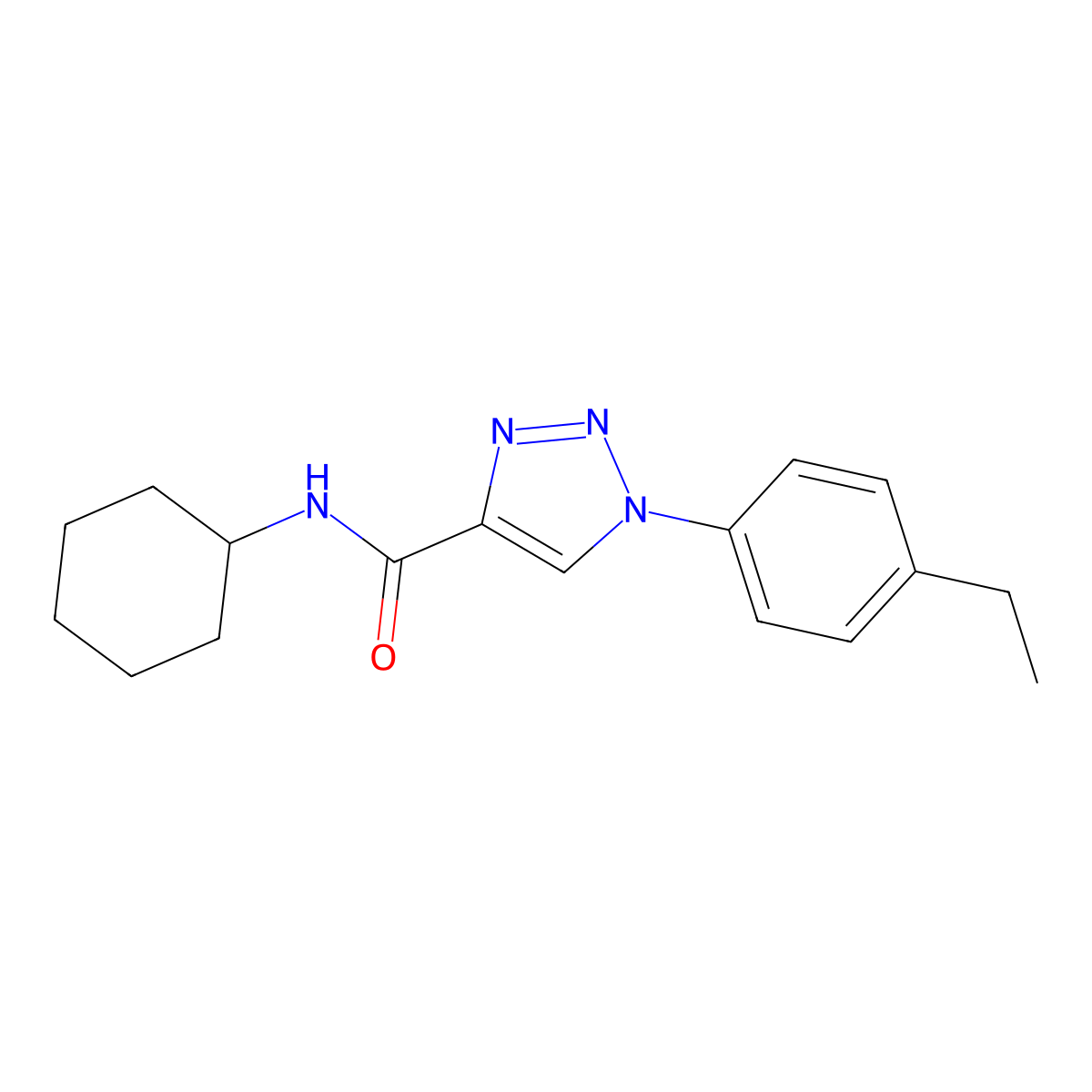 N-cyclohexyl-1-(4-ethylphenyl)-1H-1,2,3-triazole-4-carboxamide molecular structure, CAS 1326905-81-0