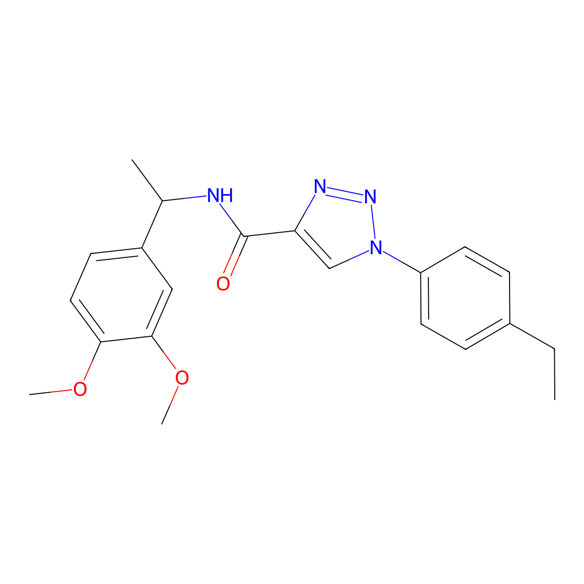 N-(1-(3,4-dimethoxyphenyl)ethyl)-1-(4-ethylphenyl)-1H-1,2,3-triazole-4-carboxamide molecular structure, CAS 1326905-88-7