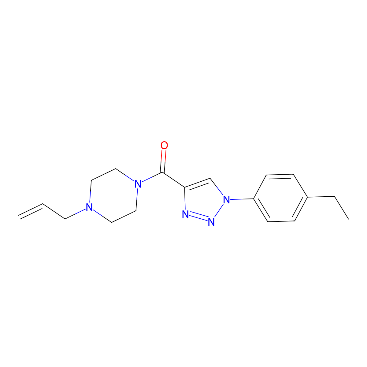 [1-(4-ethylphenyl)-1H-1,2,3-triazol-4-yl][4-(prop-2-en-1-yl)piperazin-1-yl]methanone molecular structure, CAS 1326906-91-5