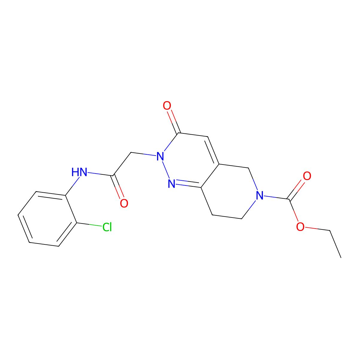 ethyl 2-{2-[(2-chlorophenyl)amino]-2-oxoethyl}-3-oxo-3,5,7,8-tetrahydropyrido[4,3-c]pyridazine-6(2H)-carboxylate molecular structure, CAS 1326907-19-0