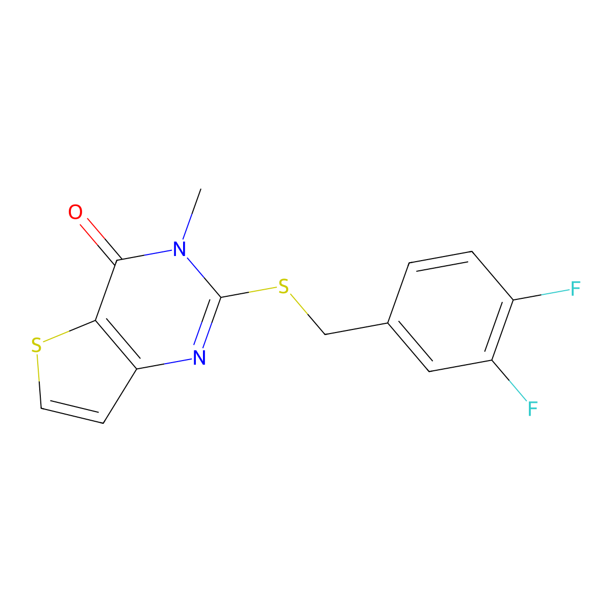 2-[(3,4-difluorobenzyl)sulfanyl]-3-methylthieno[3,2-d]pyrimidin-4(3H)-one molecular structure, CAS 1326907-39-4