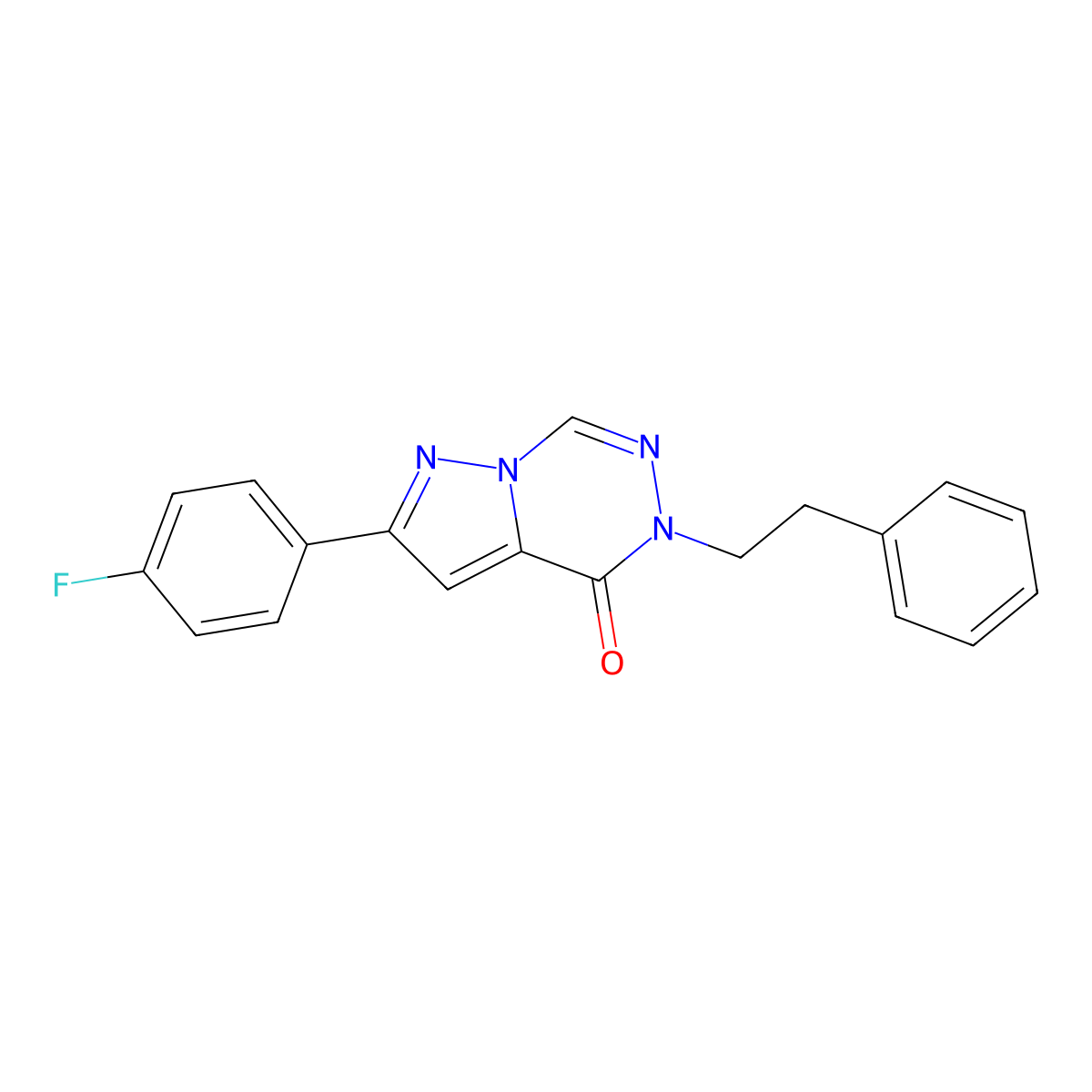2-(4-fluorophenyl)-5-(2-phenylethyl)pyrazolo[1,5-d][1,2,4]triazin-4(5H)-one molecular structure, CAS 1326907-74-7