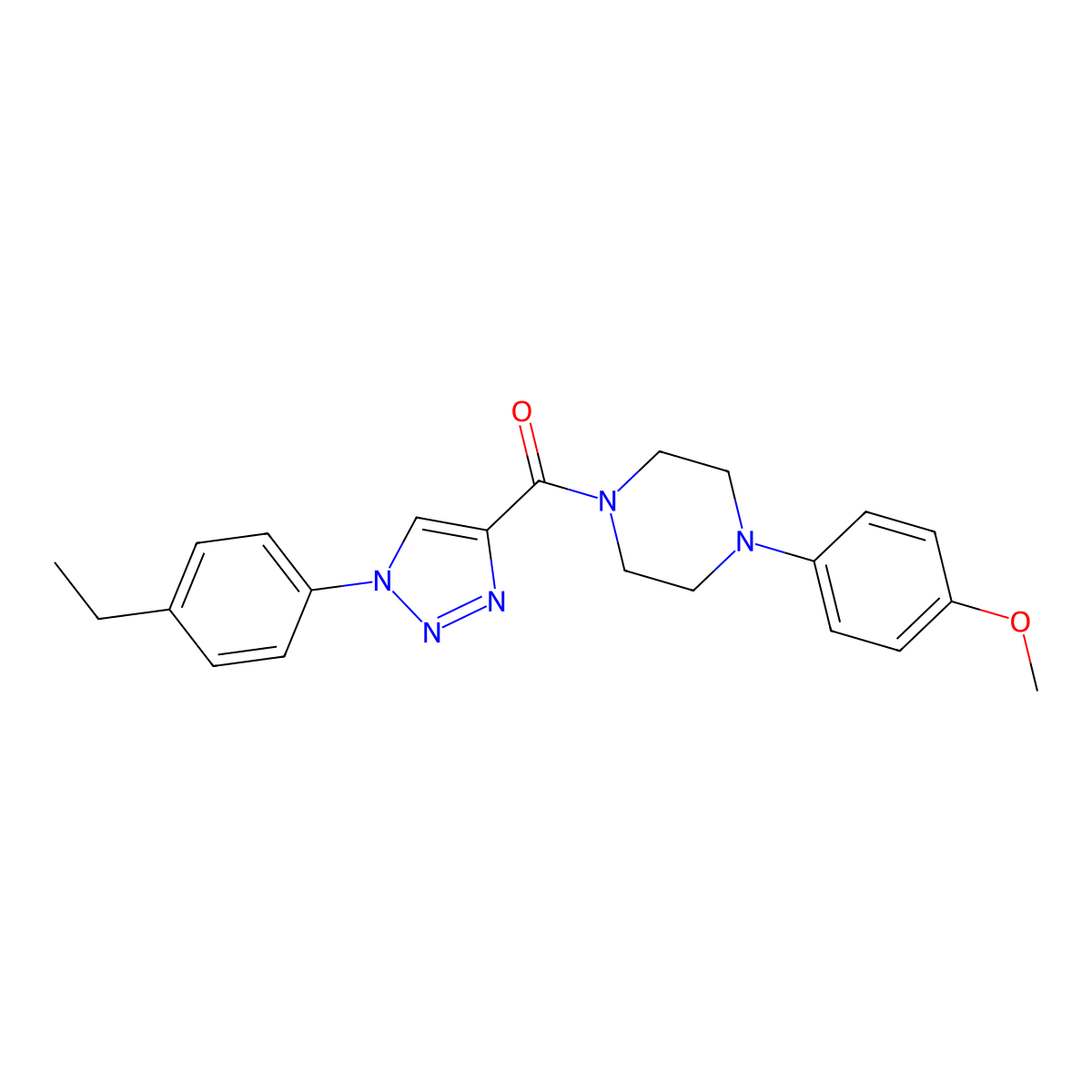 (1-(4-ethylphenyl)-1H-1,2,3-triazol-4-yl)(4-(4-methoxyphenyl)piperazin-1-yl)methanone molecular structure, CAS 1326908-17-1