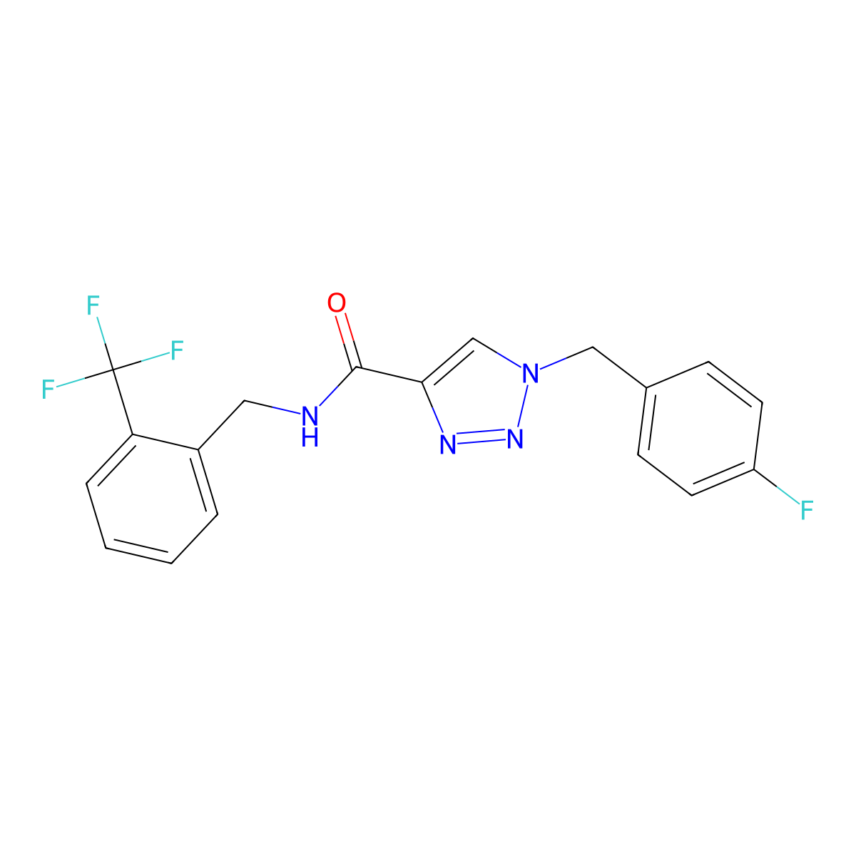 1-(4-fluorobenzyl)-N-(2-(trifluoromethyl)benzyl)-1H-1,2,3-triazole-4-carboxamide molecular structure, CAS 1326909-08-3