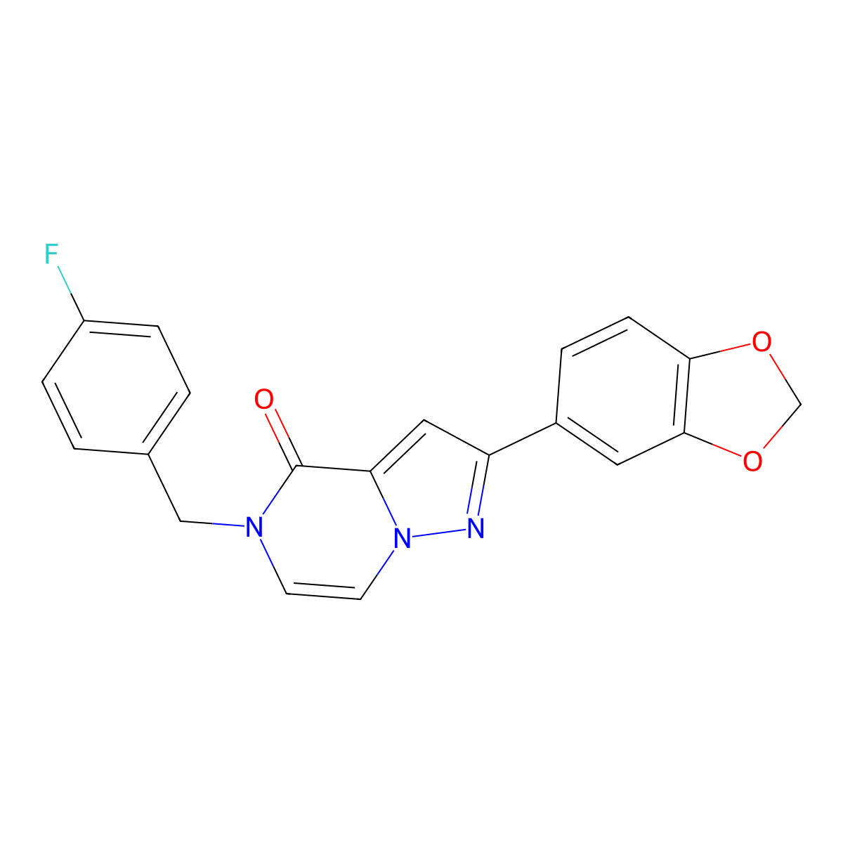 2-(1,3-benzodioxol-5-yl)-5-(4-fluorobenzyl)pyrazolo[1,5-a]pyrazin-4(5H)-one molecular structure, CAS 1326909-24-3