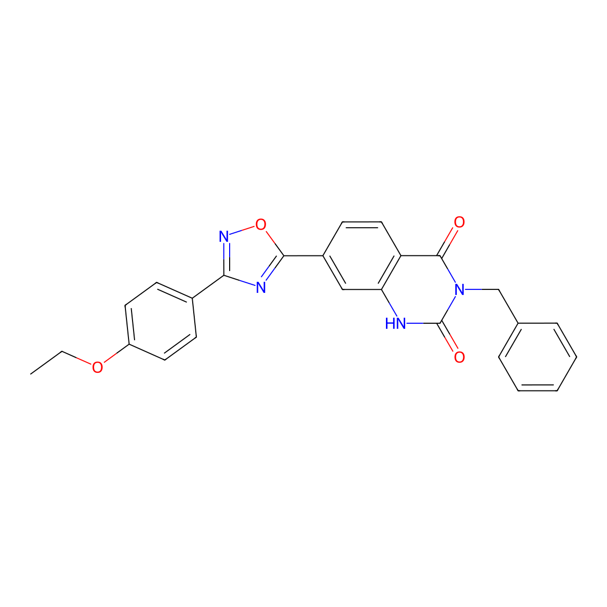 3-benzyl-7-[3-(4-ethoxyphenyl)-1,2,4-oxadiazol-5-yl]quinazoline-2,4(1H,3H)-dione molecular structure, CAS 1326909-32-3