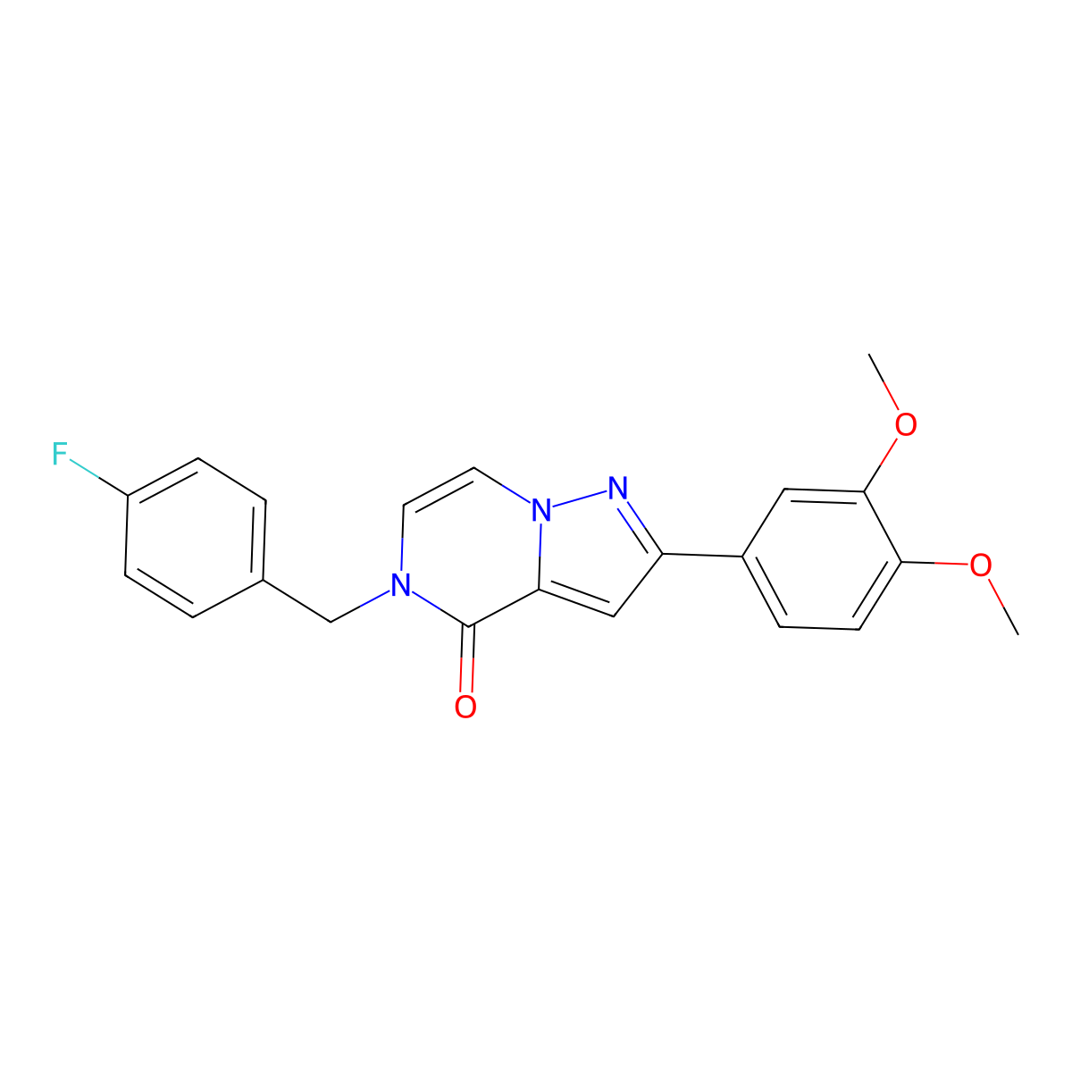 2-(3,4-dimethoxyphenyl)-5-(4-fluorobenzyl)pyrazolo[1,5-a]pyrazin-4(5H)-one molecular structure, CAS 1326909-36-7