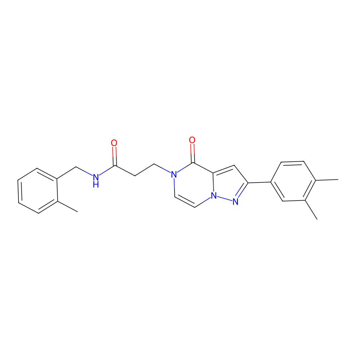 3-[2-(3,4-dimethylphenyl)-4-oxopyrazolo[1,5-a]pyrazin-5(4H)-yl]-N-(2-methylbenzyl)propanamide molecular structure, CAS 1326909-55-0