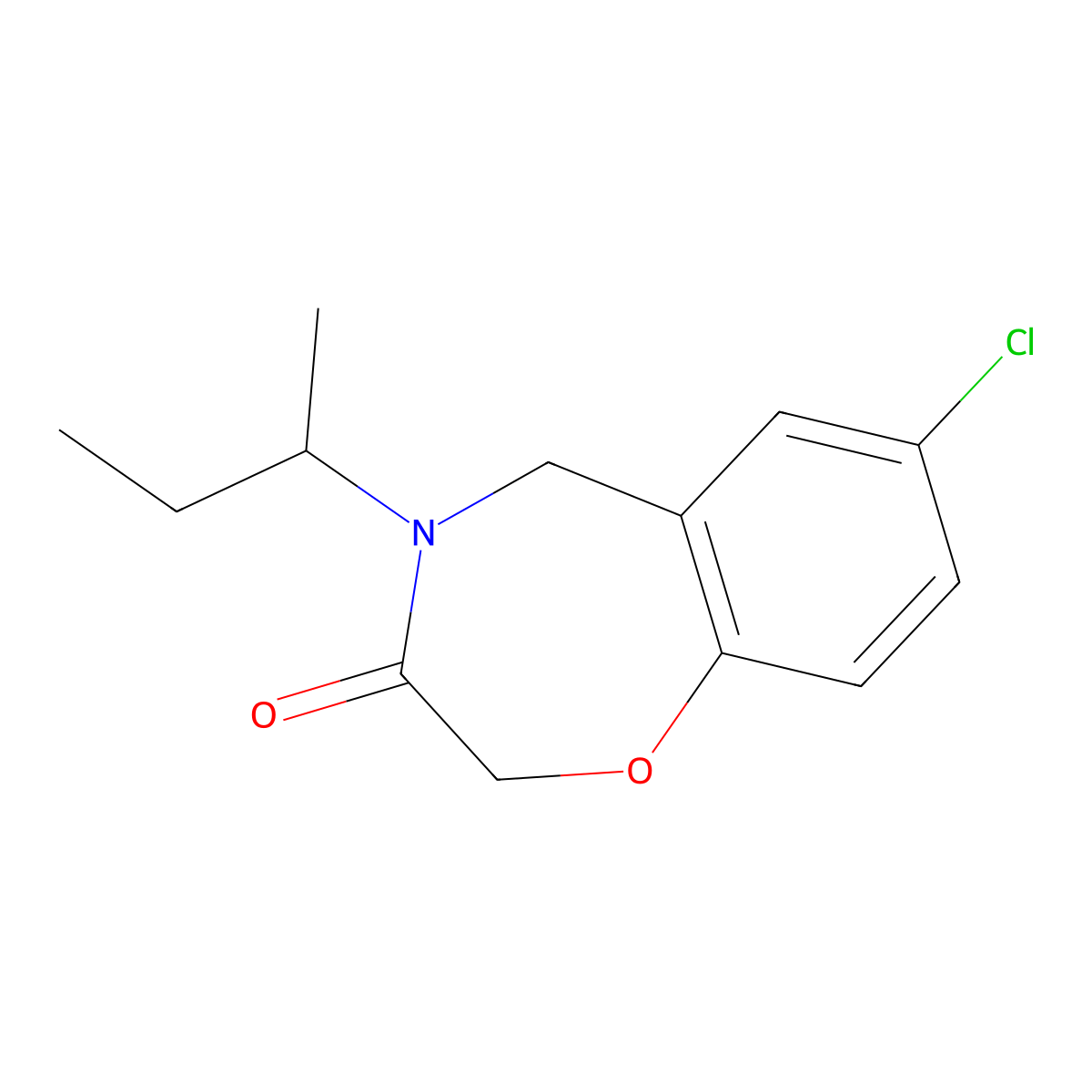 4-sec-butyl-7-chloro-4,5-dihydro-1,4-benzoxazepin-3(2H)-one molecular structure, CAS 1326909-66-3
