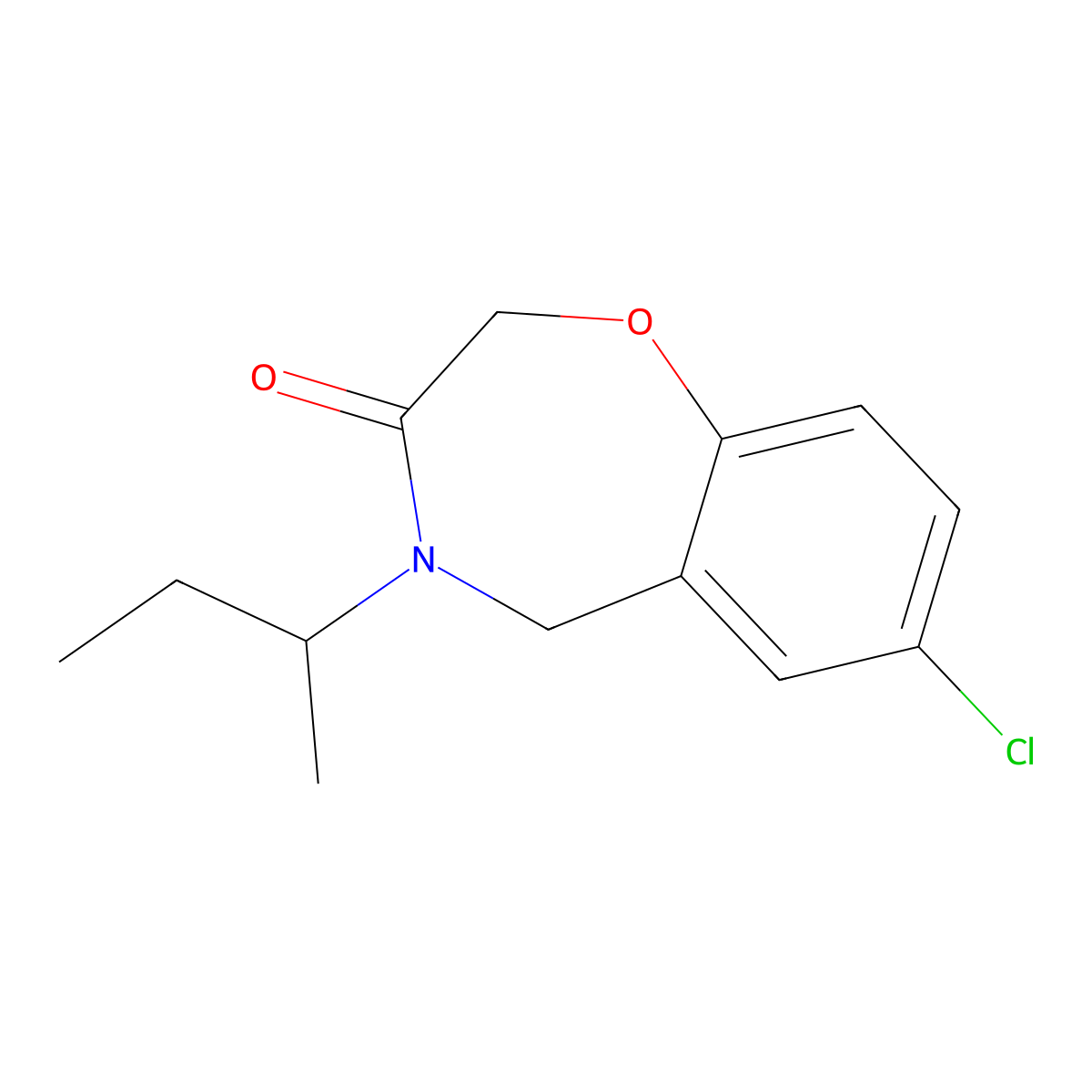 4-sec-butyl-7-chloro-4,5-dihydro-1,4-benzoxazepin-3(2H)-one molecular structure, CAS 1326909-66-3