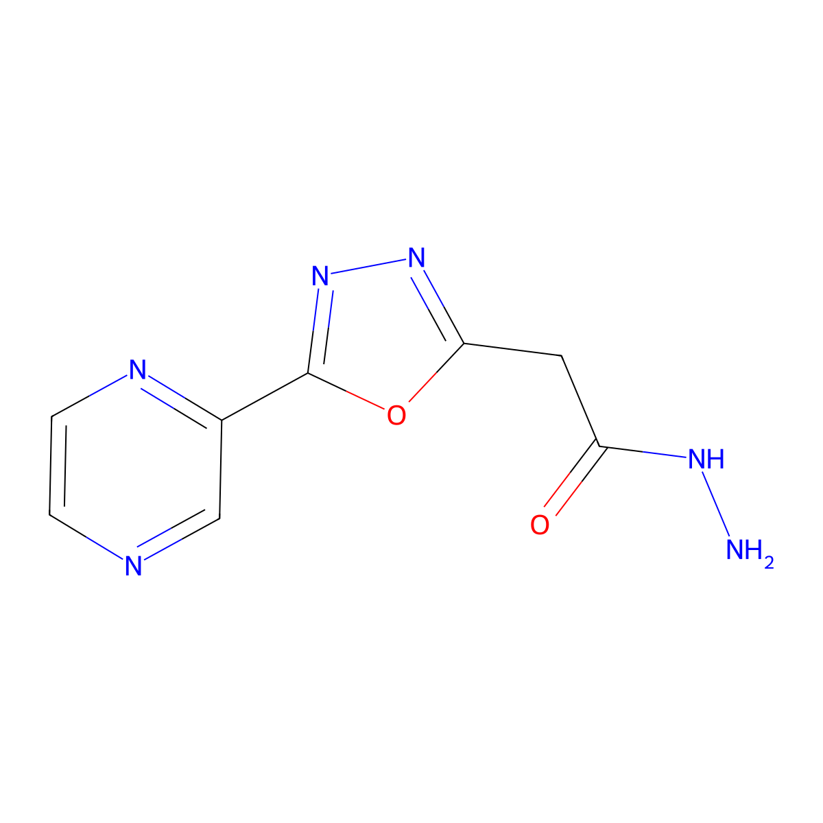 2-[5-(Pyrazin-2-yl)-1,3,4-oxadiazol-2-yl]acetohydrazide molecular structure, CAS 1326909-80-1