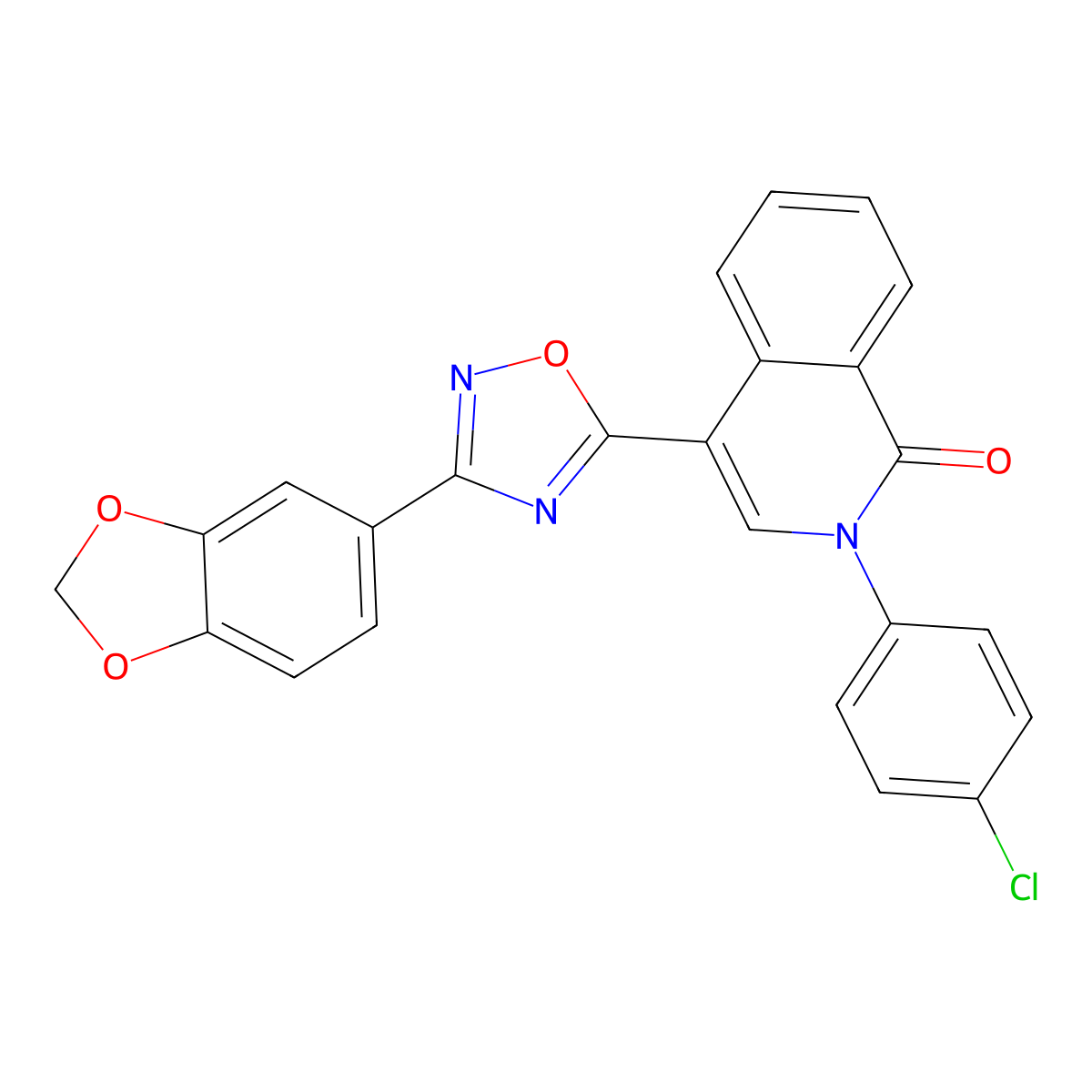 4-[3-(1,3-benzodioxol-5-yl)-1,2,4-oxadiazol-5-yl]-2-(4-chlorophenyl)isoquinolin-1(2H)-one molecular structure, CAS 1326909-86-7