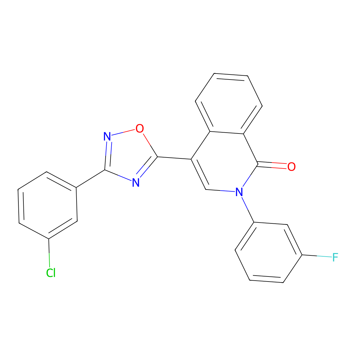 4-[3-(3-chlorophenyl)-1,2,4-oxadiazol-5-yl]-2-(3-fluorophenyl)isoquinolin-1(2H)-one molecular structure, CAS 1326909-90-3