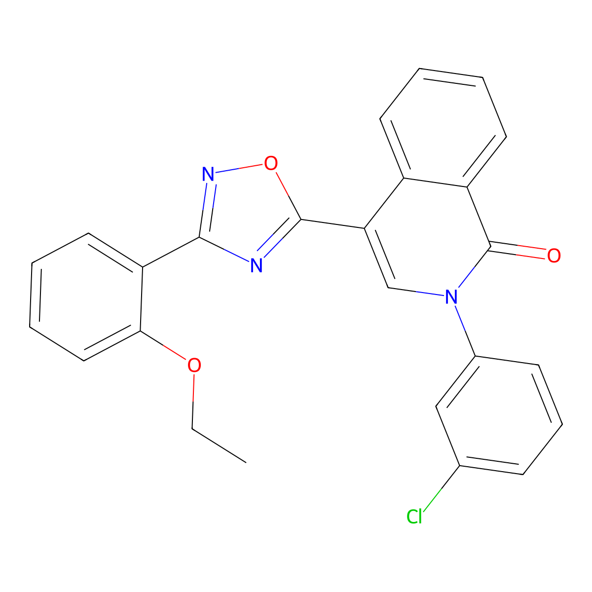 2-(3-chlorophenyl)-4-[3-(2-ethoxyphenyl)-1,2,4-oxadiazol-5-yl]isoquinolin-1(2H)-one molecular structure, CAS 1326909-93-6