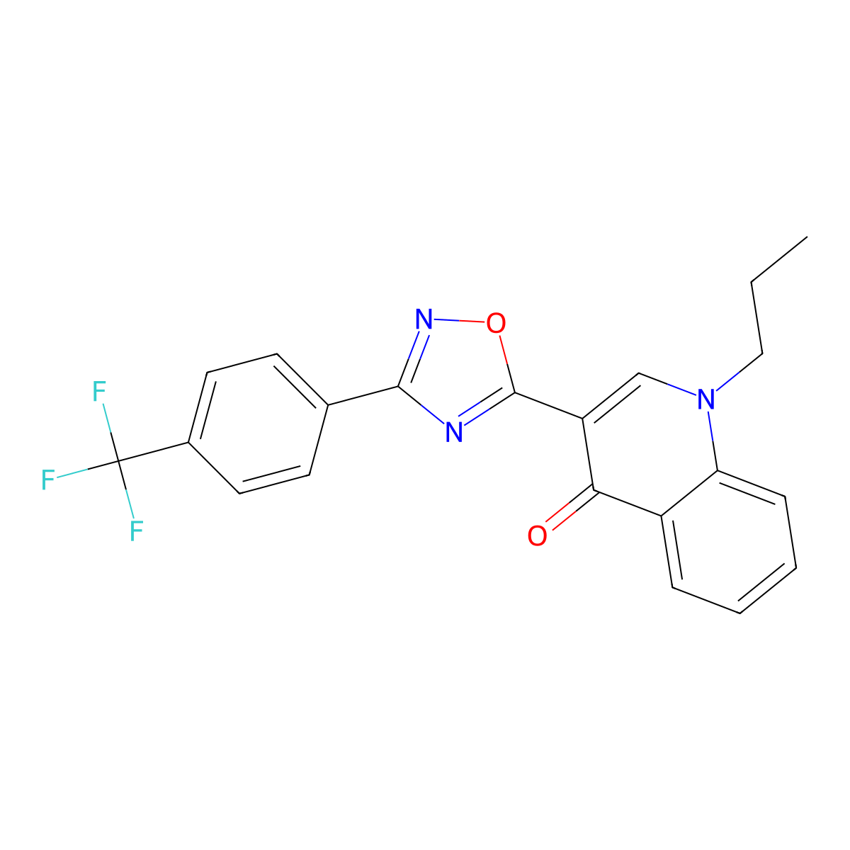 1-propyl-3-{3-[4-(trifluoromethyl)phenyl]-1,2,4-oxadiazol-5-yl}quinolin-4(1H)-one molecular structure, CAS 1326909-95-8