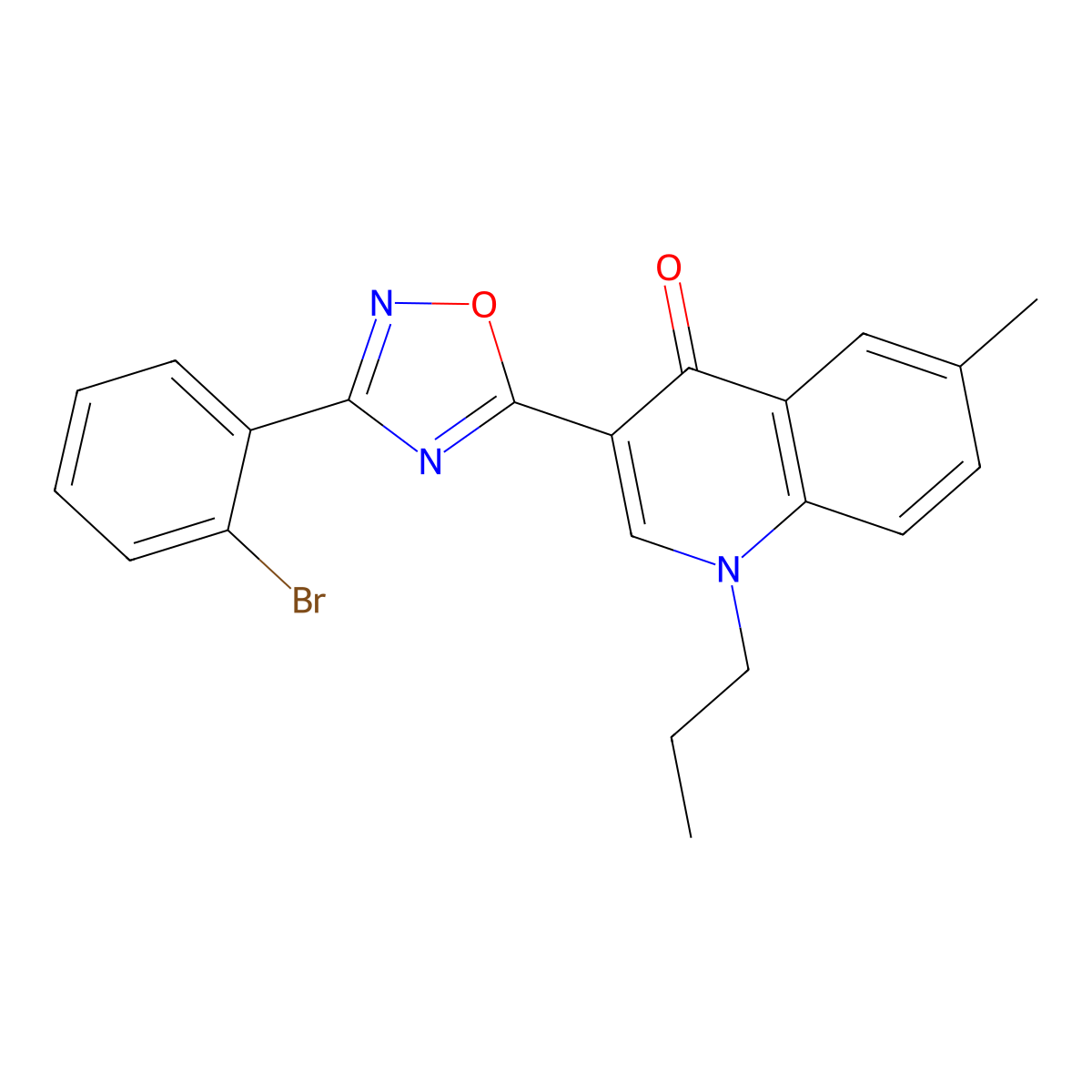 3-[3-(2-bromophenyl)-1,2,4-oxadiazol-5-yl]-6-methyl-1-propylquinolin-4(1H)-one molecular structure, CAS 1326909-99-2