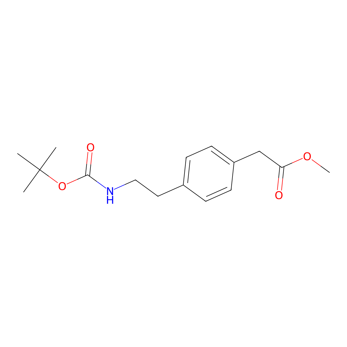Methyl 2-[4-(2-{[(tert-butoxy)carbonyl]amino}ethyl)phenyl]acetate molecular structure, CAS 132691-13-5