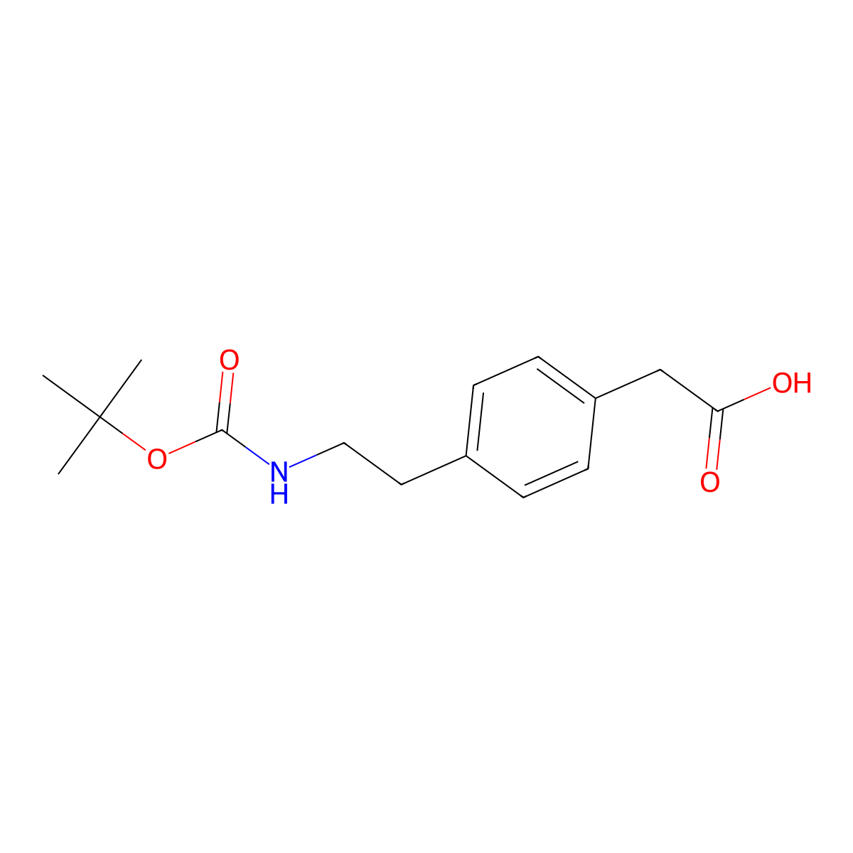 2-(4-(2-(((Tert-butoxy)carbonyl)amino)ethyl)phenyl)acetic acid molecular structure, CAS 132691-14-6