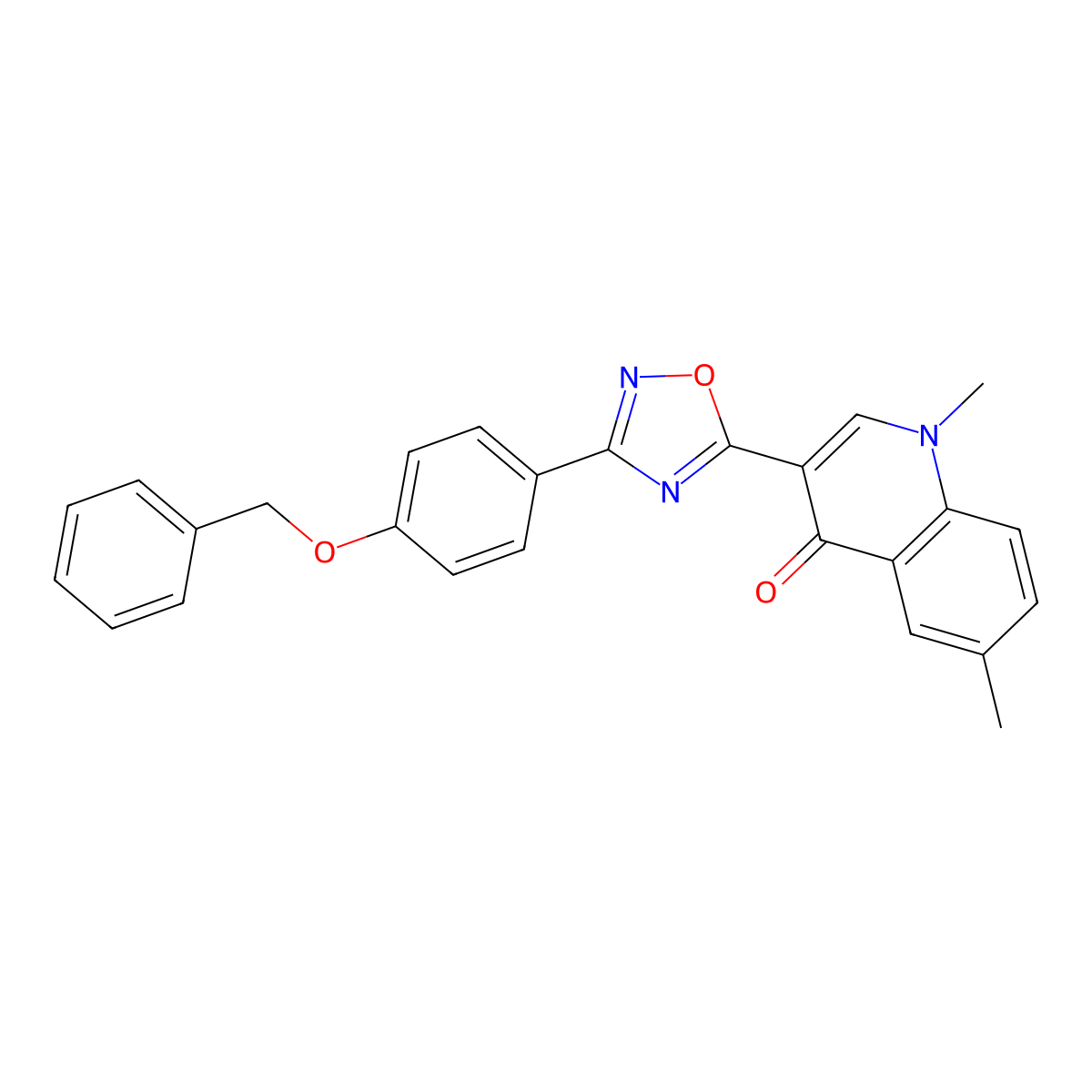3-{3-[4-(benzyloxy)phenyl]-1,2,4-oxadiazol-5-yl}-1,6-dimethylquinolin-4(1H)-one molecular structure, CAS 1326910-02-4