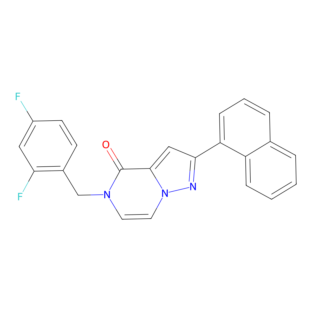 5-(2,4-difluorobenzyl)-2-(naphthalen-1-yl)pyrazolo[1,5-a]pyrazin-4(5H)-one molecular structure, CAS 1326910-09-1