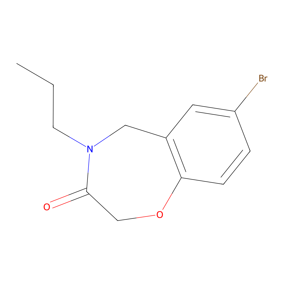 7-bromo-4-propyl-4,5-dihydro-1,4-benzoxazepin-3(2H)-one molecular structure, CAS 1326910-24-0