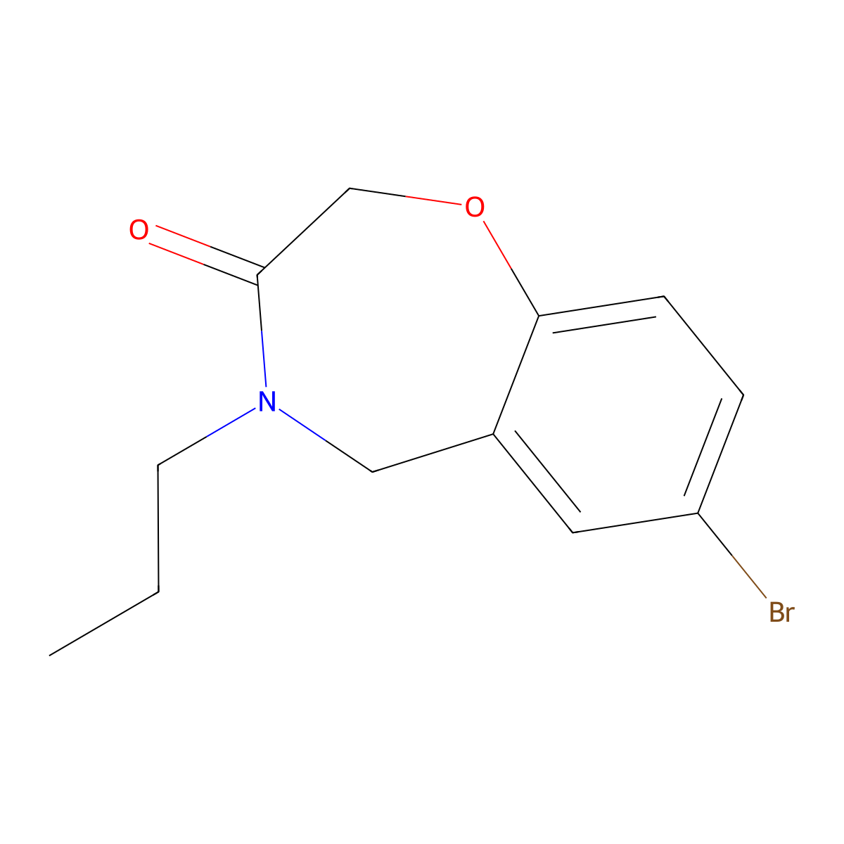 7-bromo-4-propyl-4,5-dihydro-1,4-benzoxazepin-3(2H)-one molecular structure, CAS 1326910-24-0