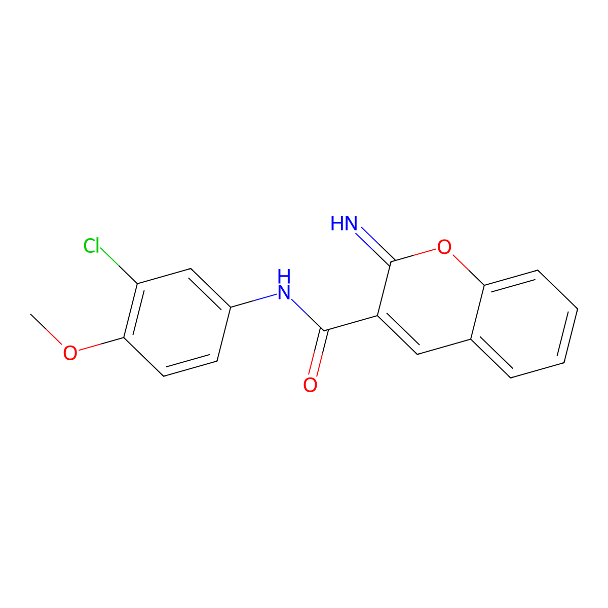 N-(3-chloro-4-methoxyphenyl)-2-imino-2H-chromene-3-carboxamide molecular structure, CAS 1326910-86-4