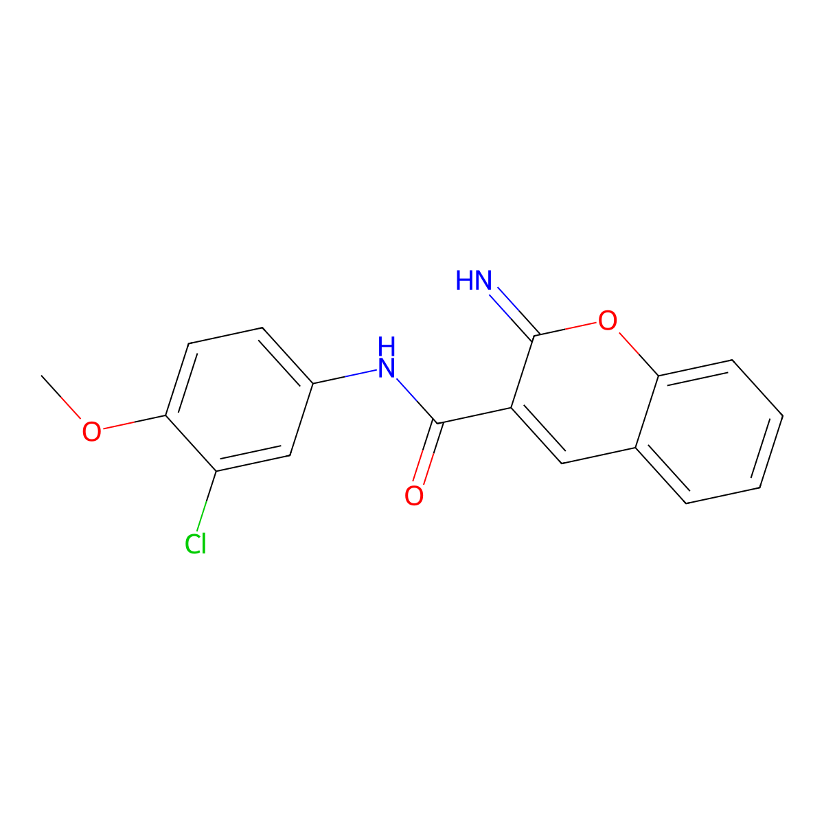 N-(3-chloro-4-methoxyphenyl)-2-imino-2H-chromene-3-carboxamide molecular structure, CAS 1326910-86-4