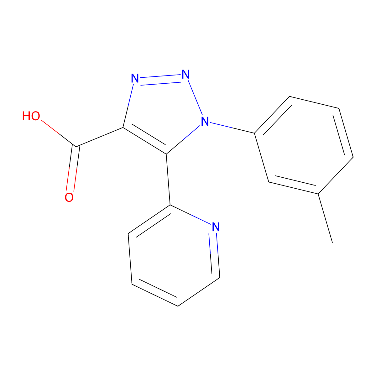 1-(3-methylphenyl)-5-(pyridin-2-yl)-1H-1,2,3-triazole-4-carboxylic acid molecular structure, CAS 1326911-73-2