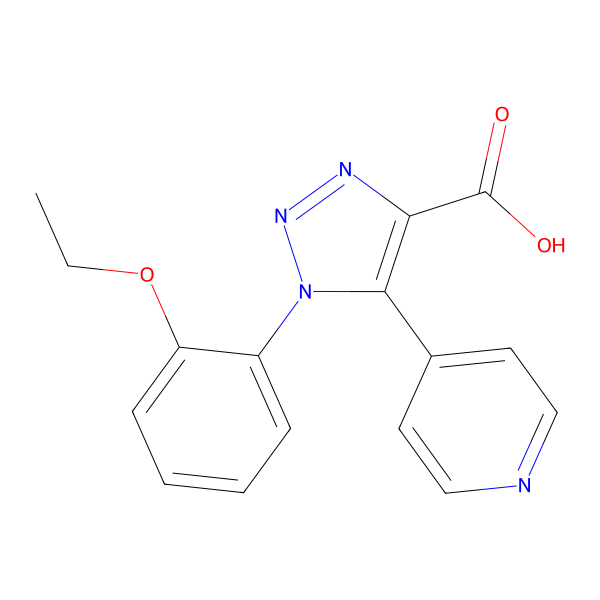 1-(2-ethoxyphenyl)-5-(pyridin-4-yl)-1H-1,2,3-triazole-4-carboxylic acid molecular structure, CAS 1326911-79-8
