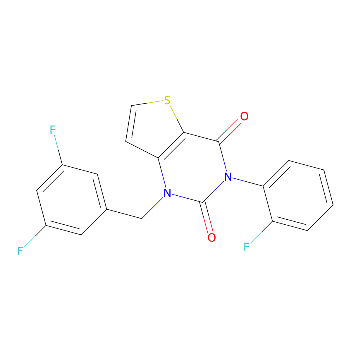 1-(3,5-difluorobenzyl)-3-(2-fluorophenyl)thieno[3,2-d]pyrimidine-2,4(1H,3H)-dione molecular structure, CAS 1326911-97-0