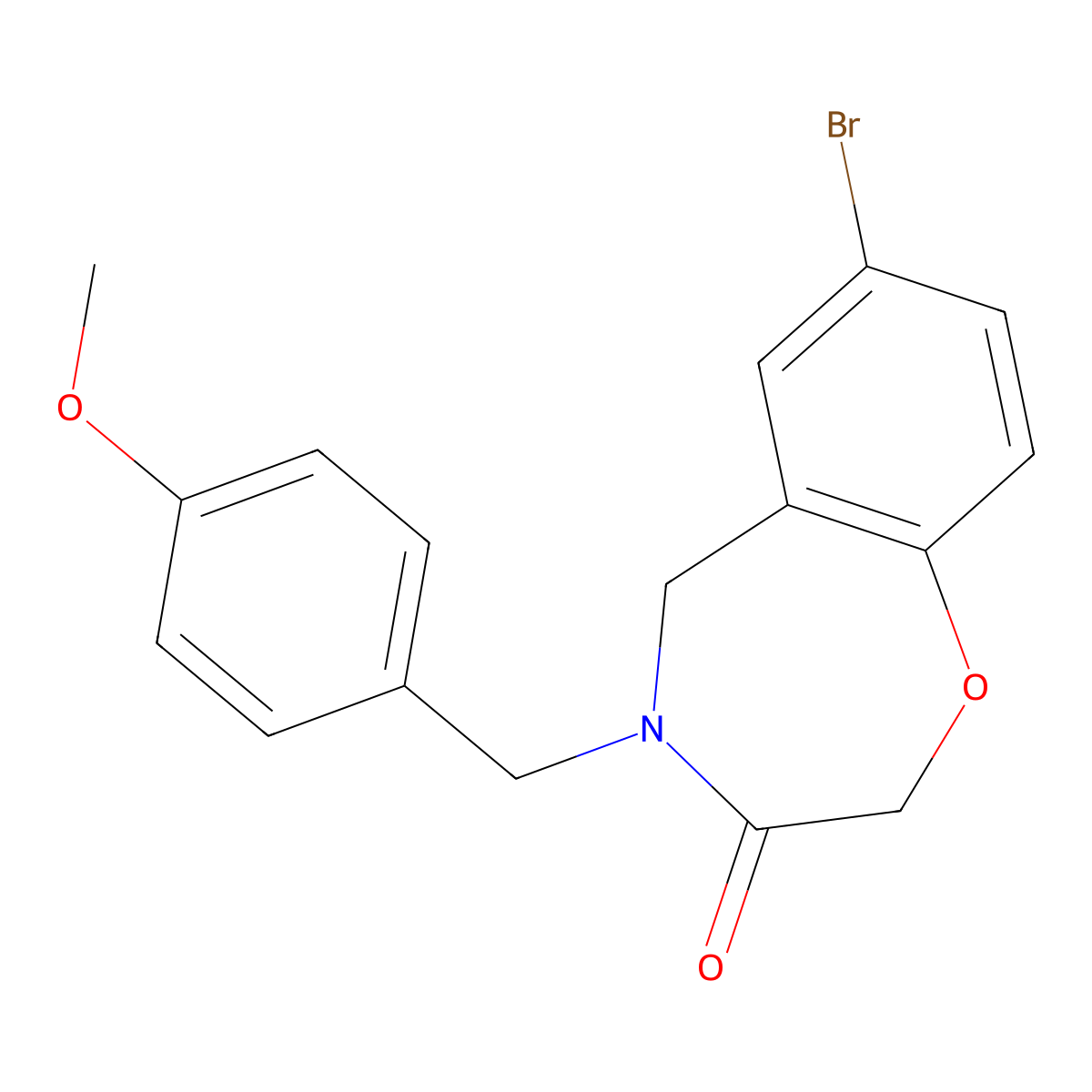 7-bromo-4-(4-methoxybenzyl)-4,5-dihydro-1,4-benzoxazepin-3(2H)-one molecular structure, CAS 1326912-20-2