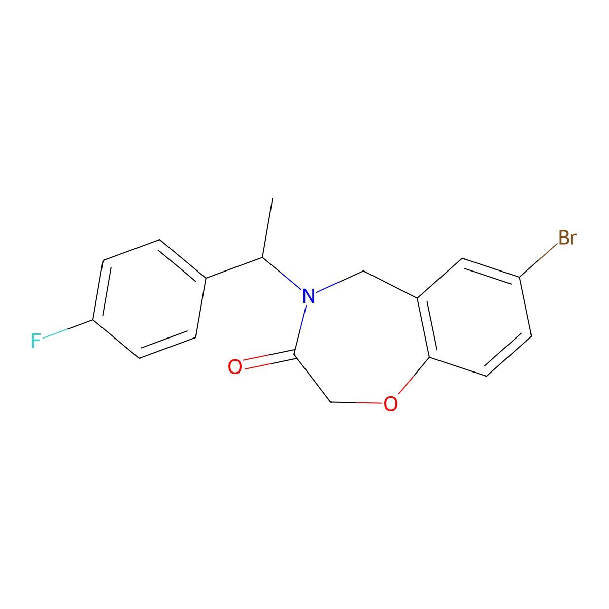 7-bromo-4-[1-(4-fluorophenyl)ethyl]-4,5-dihydro-1,4-benzoxazepin-3(2H)-one molecular structure, CAS 1326912-24-6